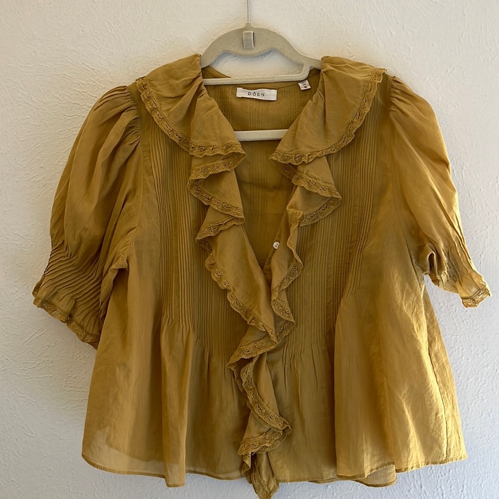 Doen Henri Blouse in yellow size small
